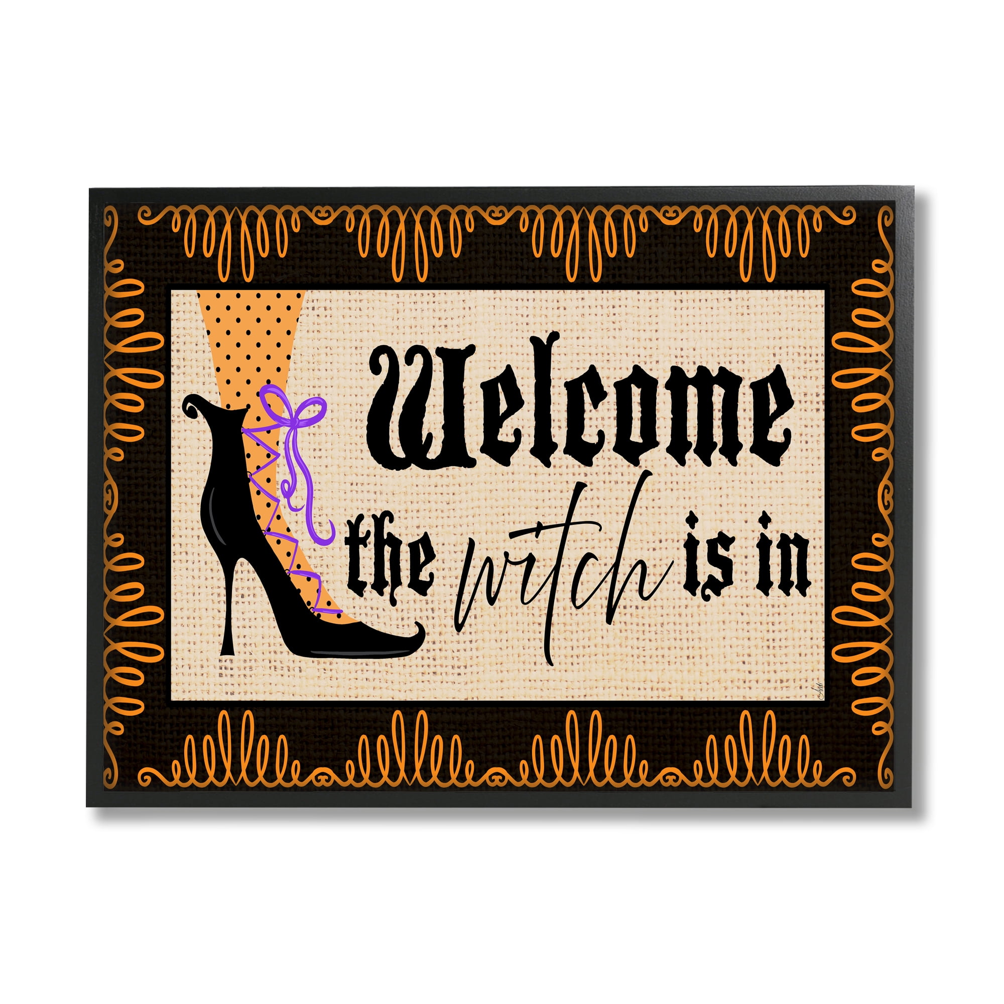 Stupell Indtries The Witch Is In Sign Spooky Halloween Welcome,20 x 16,Design by Andi Metz