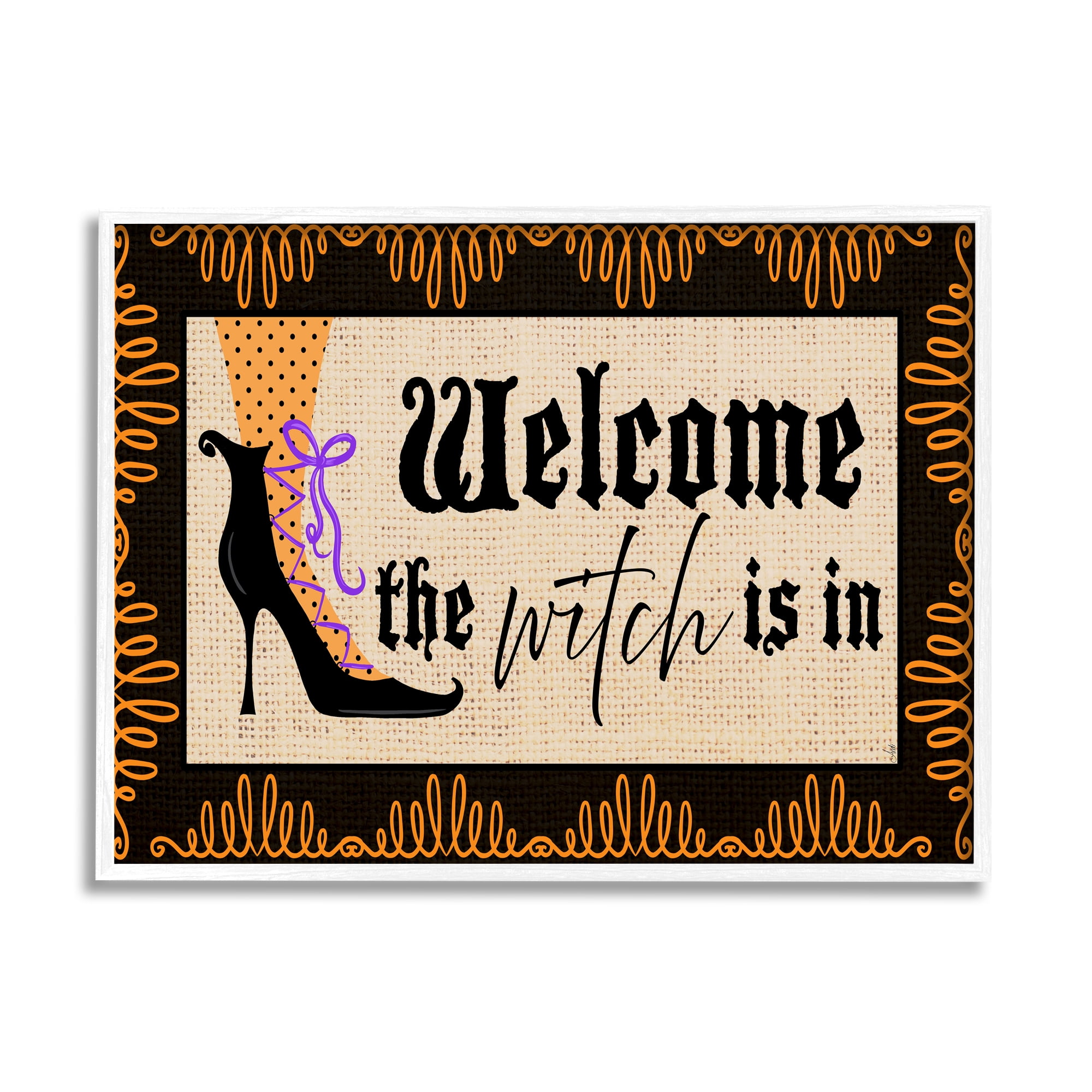 Stupell Indtries The Witch Is In Sign Spooky Halloween Welcome,30 x 24,Design by Andi Metz