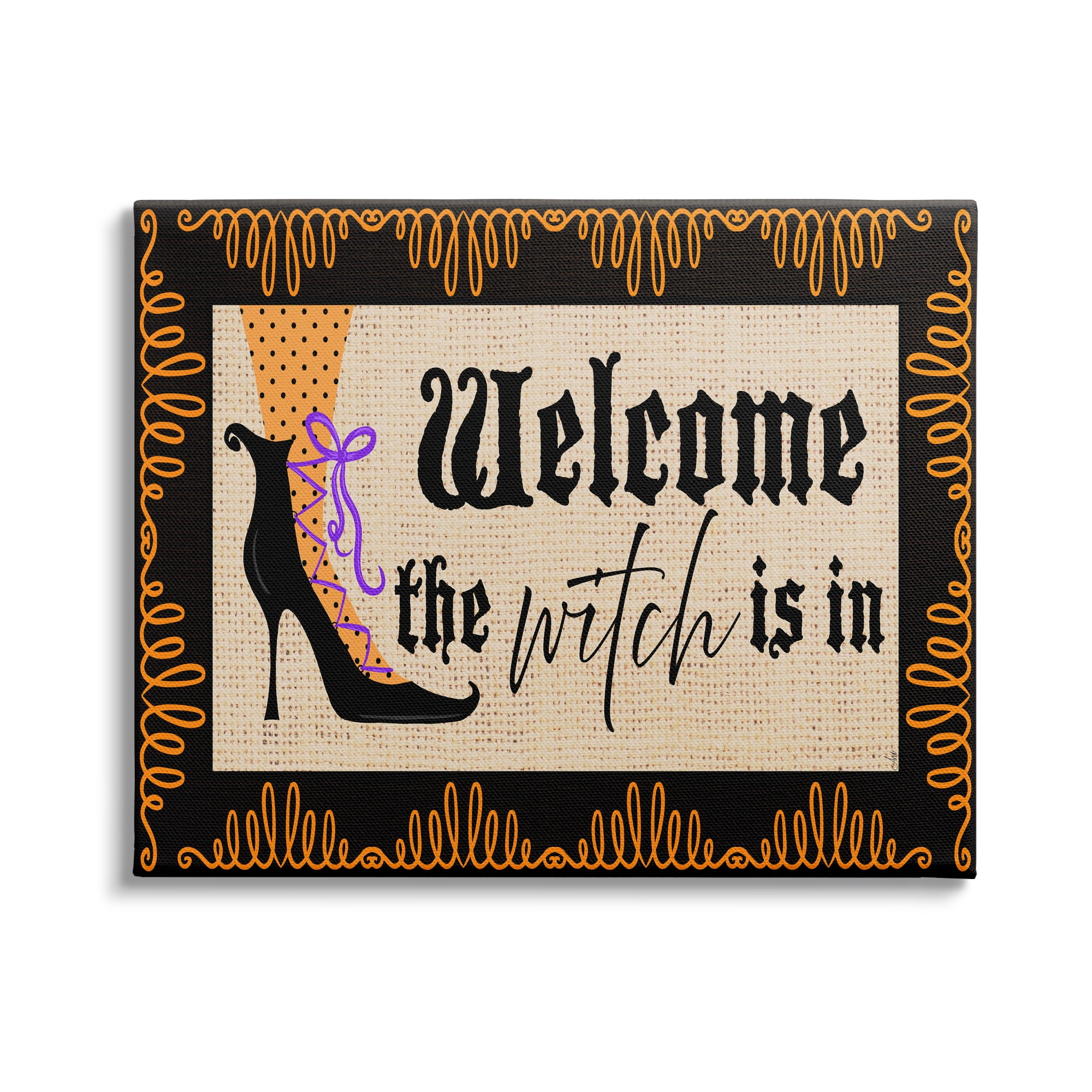 Stupell Indtries The Witch Is In Sign Spooky Halloween Welcome,30 x 24,Design by Andi Metz