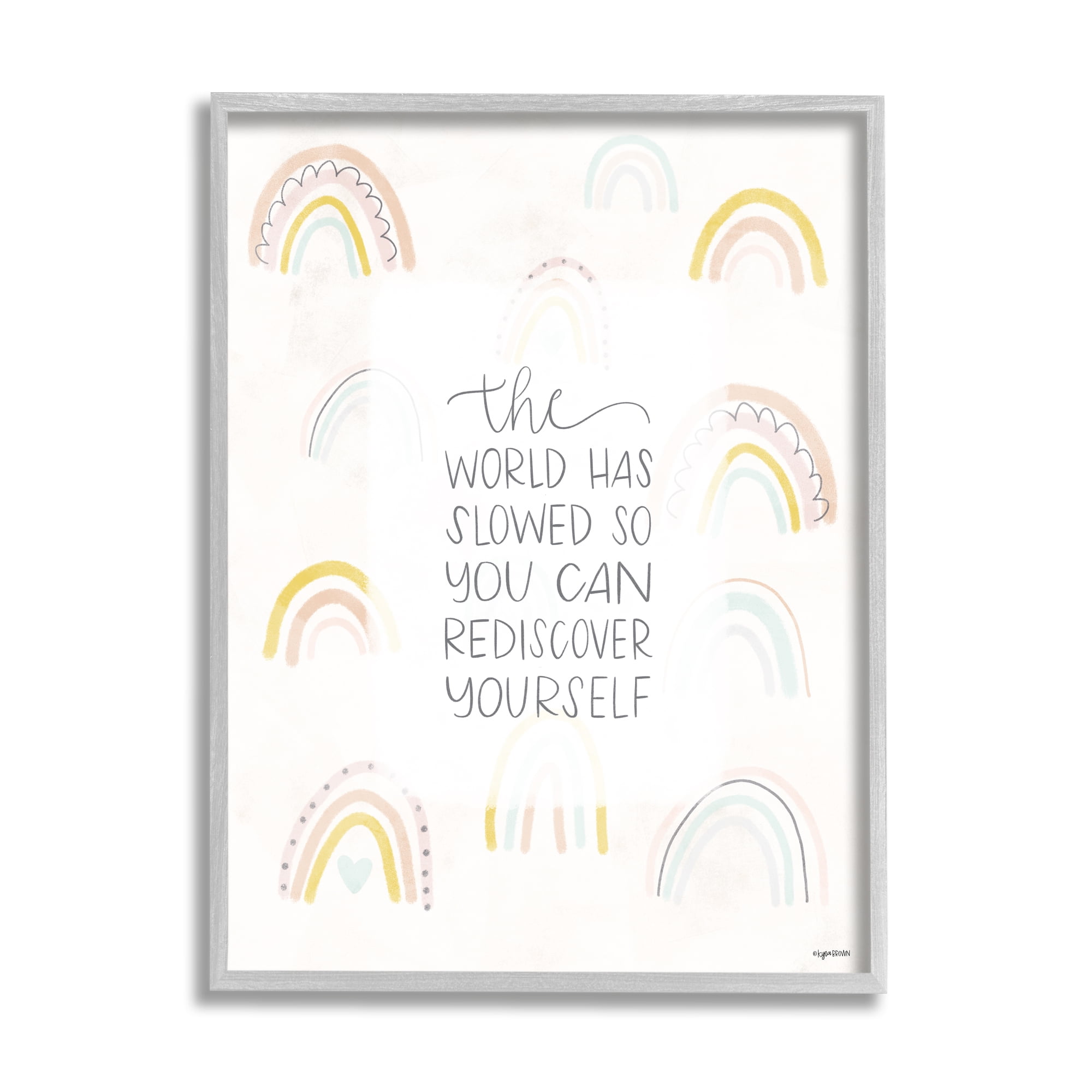 Stupell Indtries The World Has Slowed Rediscover Yourself Motivational Phrase,16 x 20,Design by Kyra Brown