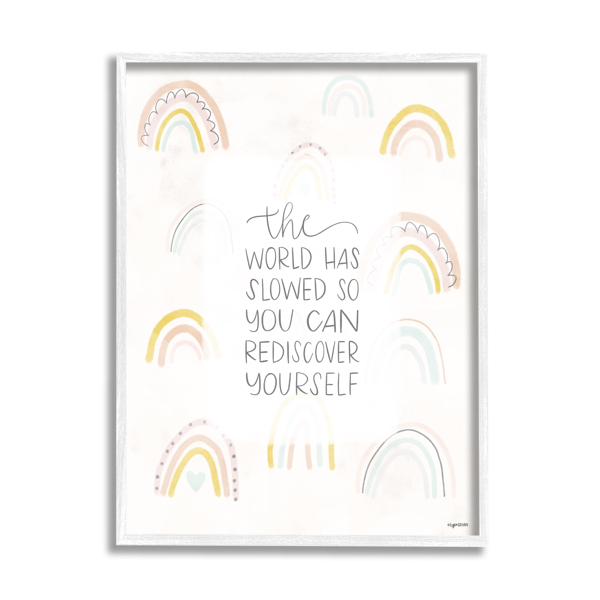 Stupell Indtries The World Has Slowed Rediscover Yourself Motivational Phrase,24 x 30,Design by Kyra Brown