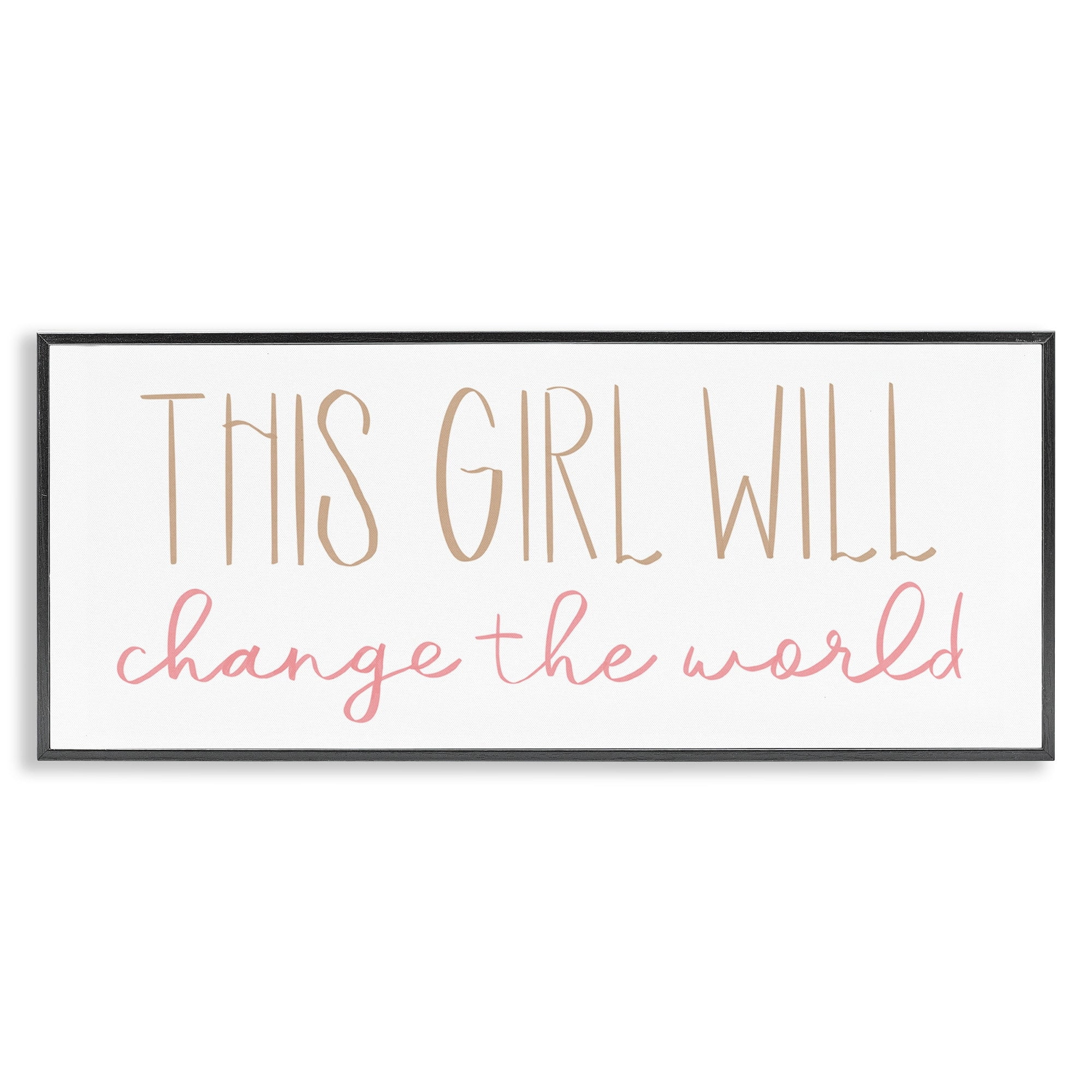 Stupell Indtries This Girl Will Change the World Motivational Phrase,24 x 10,Design by Sd Graphics Studio