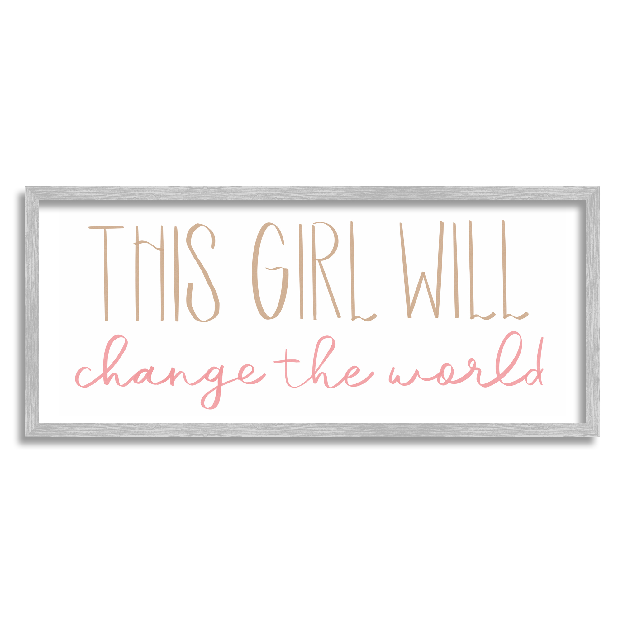 Stupell Indtries This Girl Will Change the World Motivational Phrase,24 x 10,Design by Sd Graphics Studio
