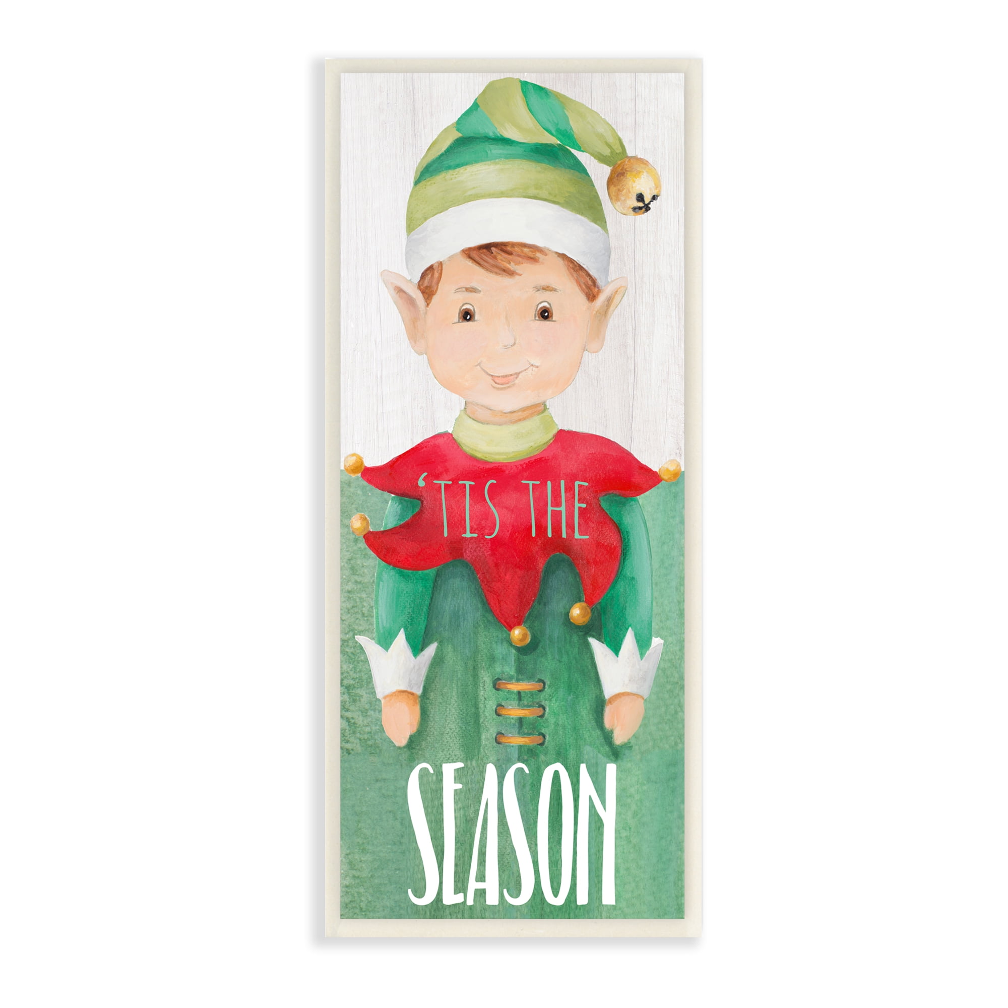 Festive Green and Red Christmas Elf Wall Plaque
