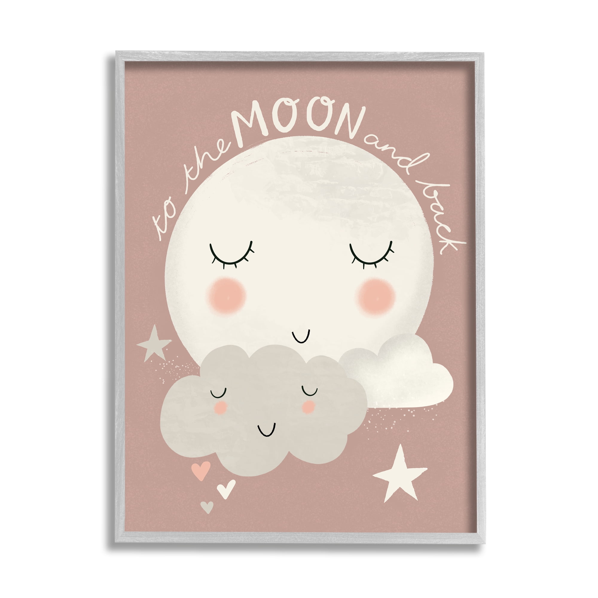 Stupell Indtries To the Moon and Back Phrase Sleeping Cloud,11 x 14,Design by Louise Allen Designs