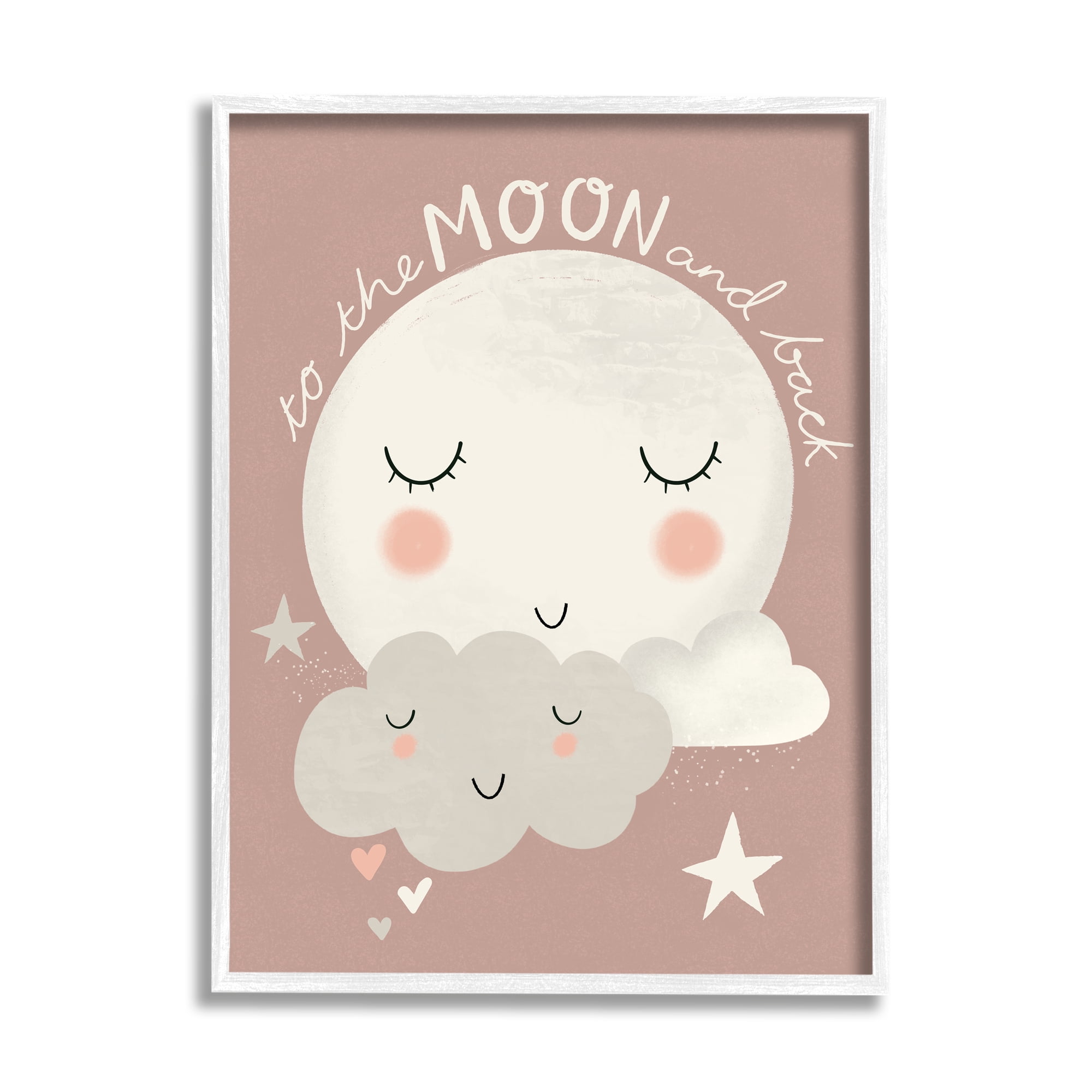 Stupell Indtries To the Moon and Back Phrase Sleeping Cloud,16 x 20,Design by Louise Allen Designs