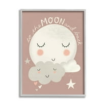 Stupell Indtries To the Moon and Back Phrase Sleeping Cloud,24 x 30,Design by Louise Allen Designs