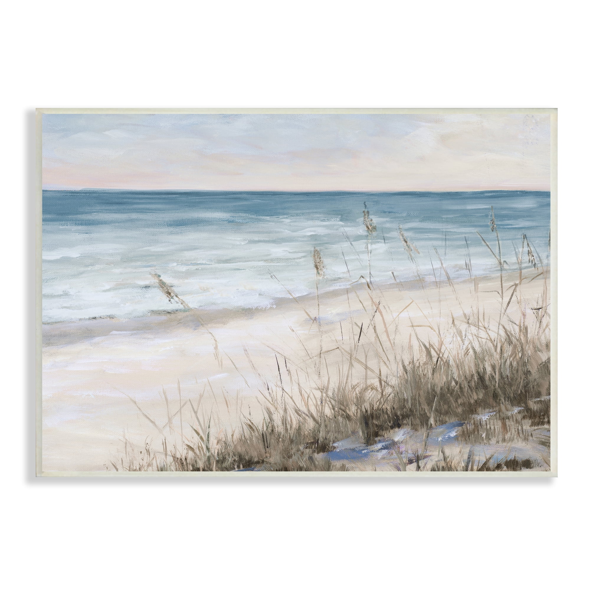 Stupell Indtries Traditional Beach Coast Line Tall Grass Soft Sky,19 x 13,Design by Julie DeRice