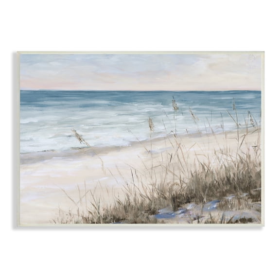 Stupell Indtries Traditional Beach Coast Line Tall Grass Soft Sky,19 x 13,Design by Julie DeRice