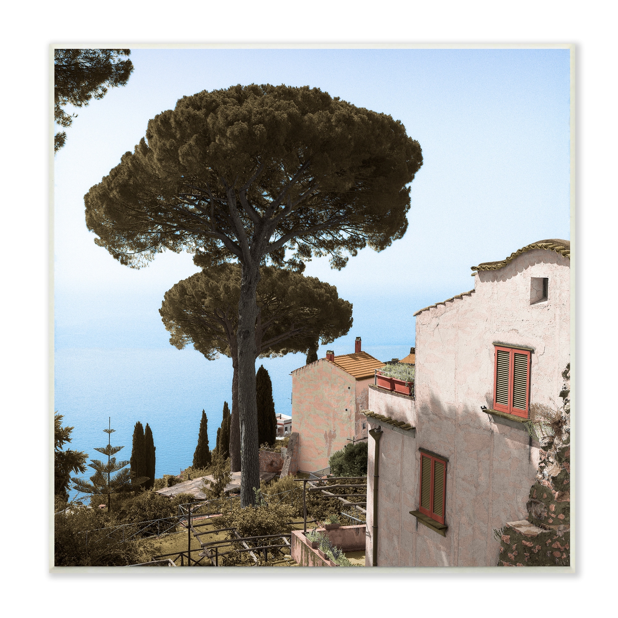 Stupell Indtries Traditional Mountainside European Villa Architecture Clear Blue Sky,12 x 12,Design by Alan Blatein
