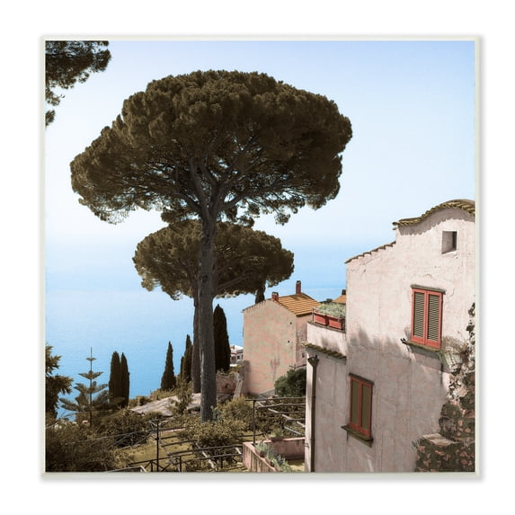 Stupell Indtries Traditional Mountainside European Villa Architecture Clear Blue Sky,12 x 12,Design by Alan Blatein