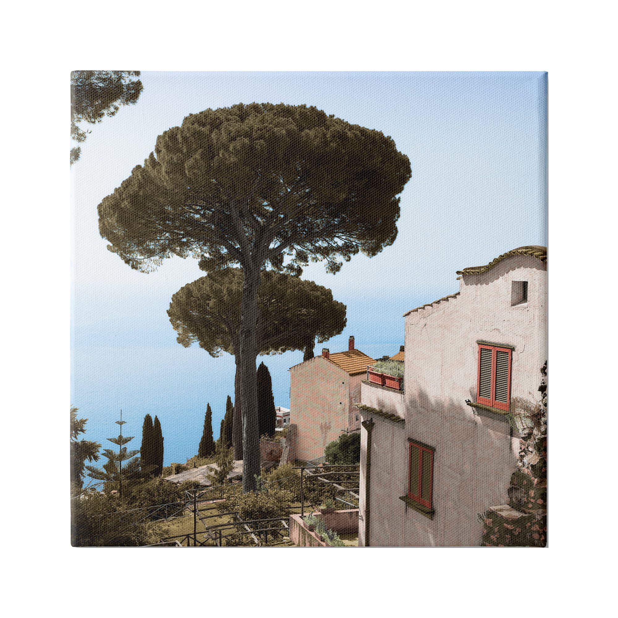 Stupell Indtries Traditional Mountainside European Villa Architecture Clear Blue Sky,17 x 17,Design by Alan Blatein