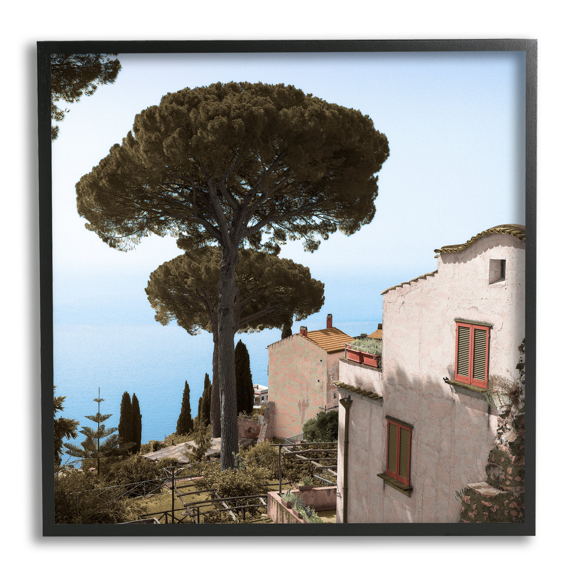 Stupell Indtries Traditional Mountainside European Villa Architecture Clear Blue Sky,24 x 24,Design by Alan Blatein