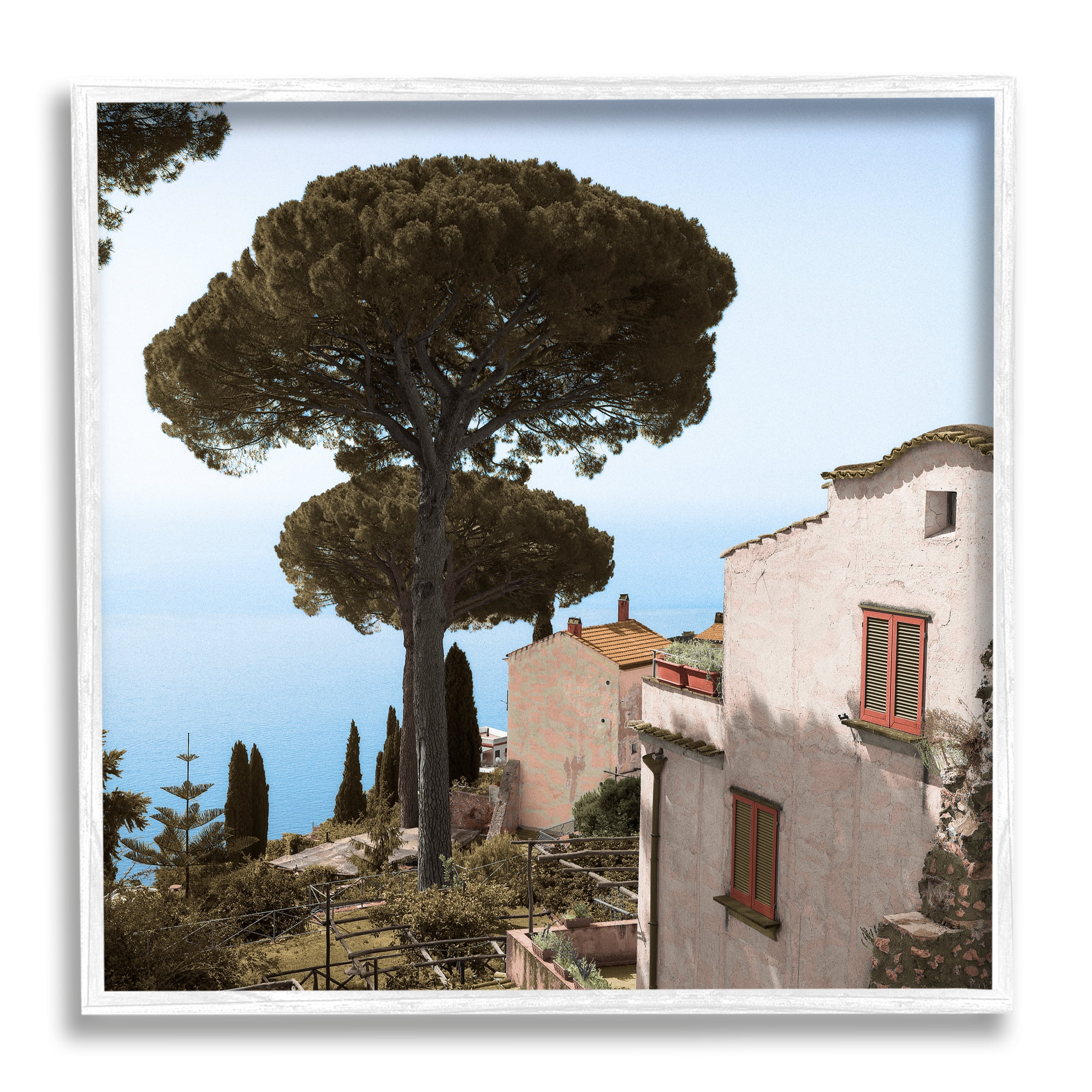 Stupell Indtries Traditional Mountainside European Villa Architecture Clear Blue Sky,24 x 24,Design by Alan Blatein