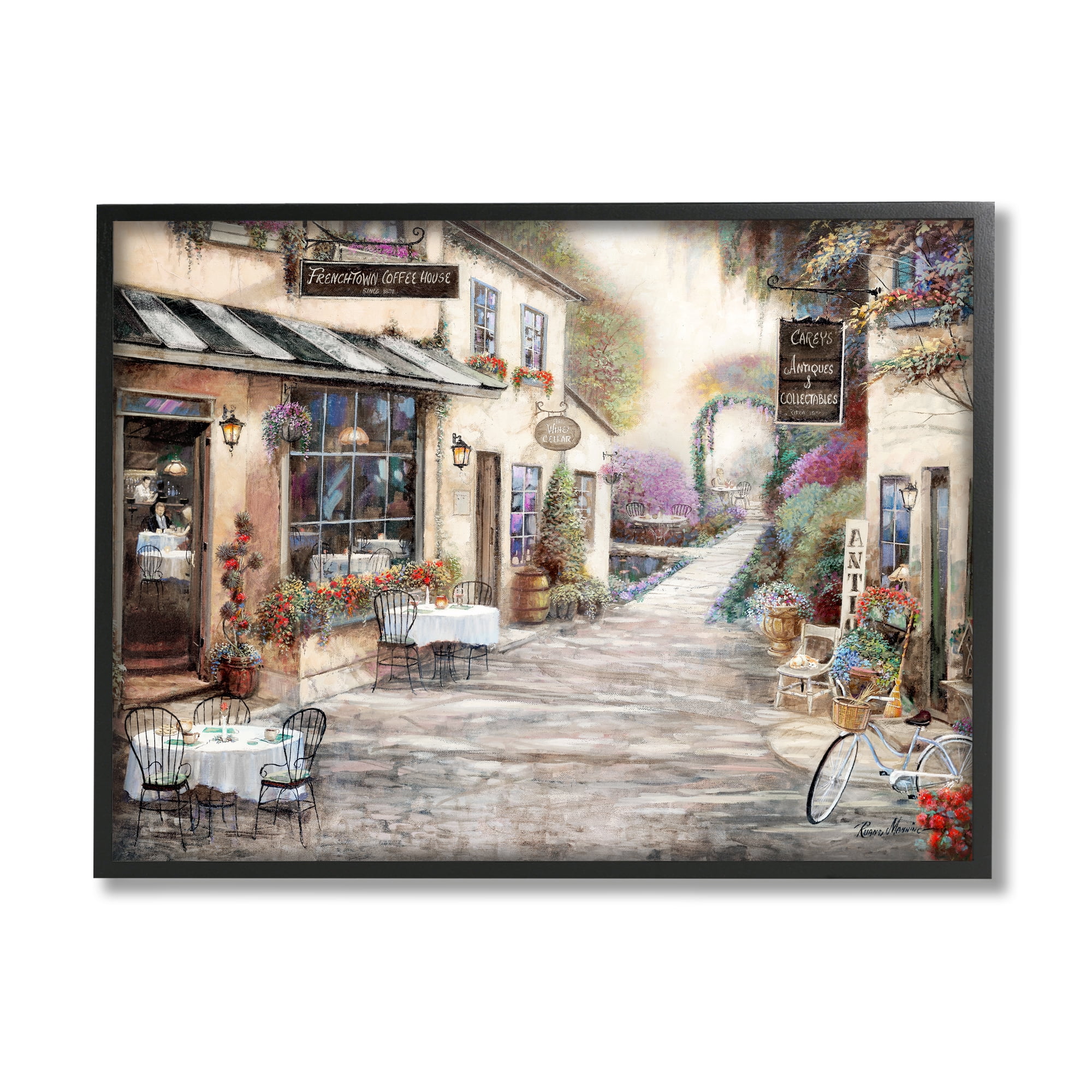 Stupell Indtries Traditional Village City Architecture Charming Bistro Scene,14 x 11,Design by Ruane Manning