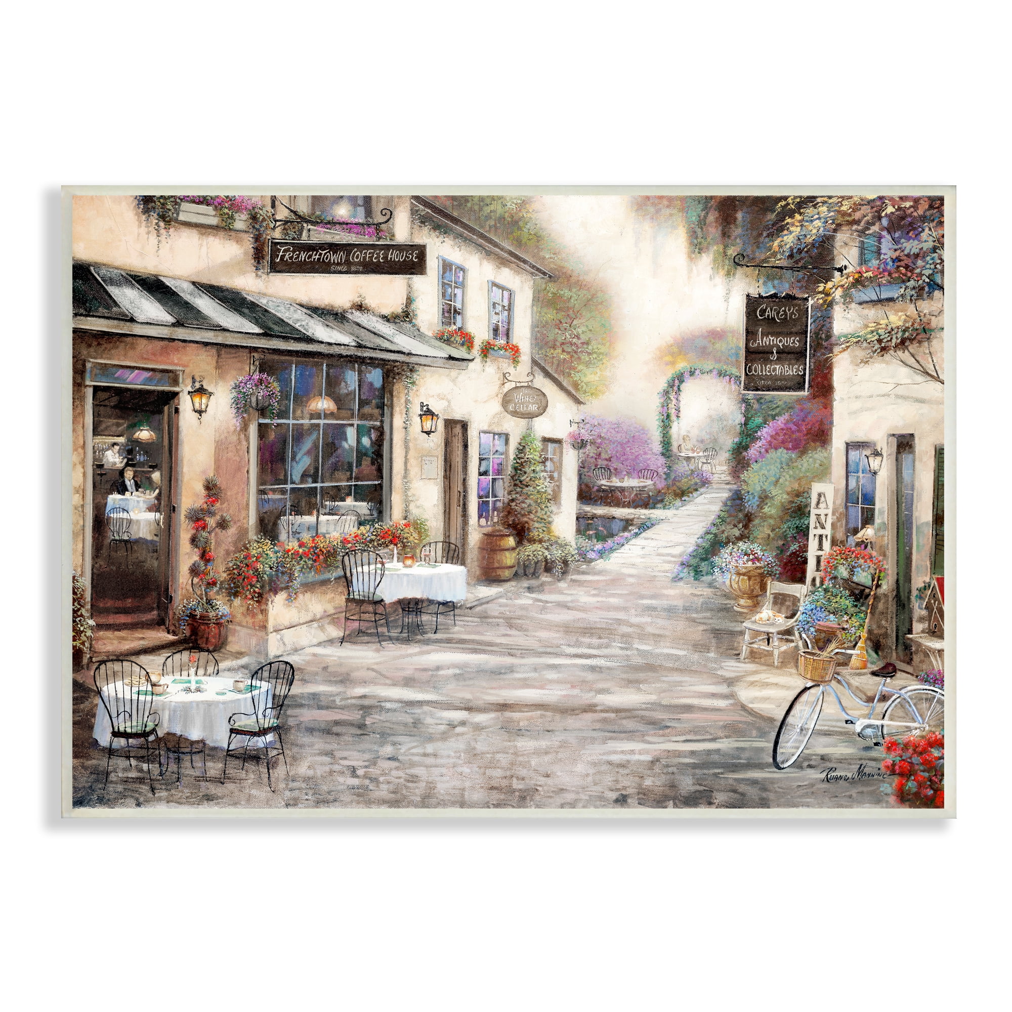 Stupell Indtries Traditional Village City Architecture Charming Bistro Scene,15 x 10,Design by Ruane Manning