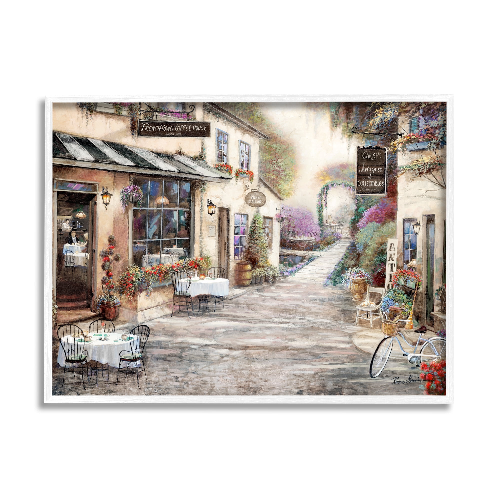 Stupell Indtries Traditional Village City Architecture Charming Bistro Scene,30 x 24,Design by Ruane Manning
