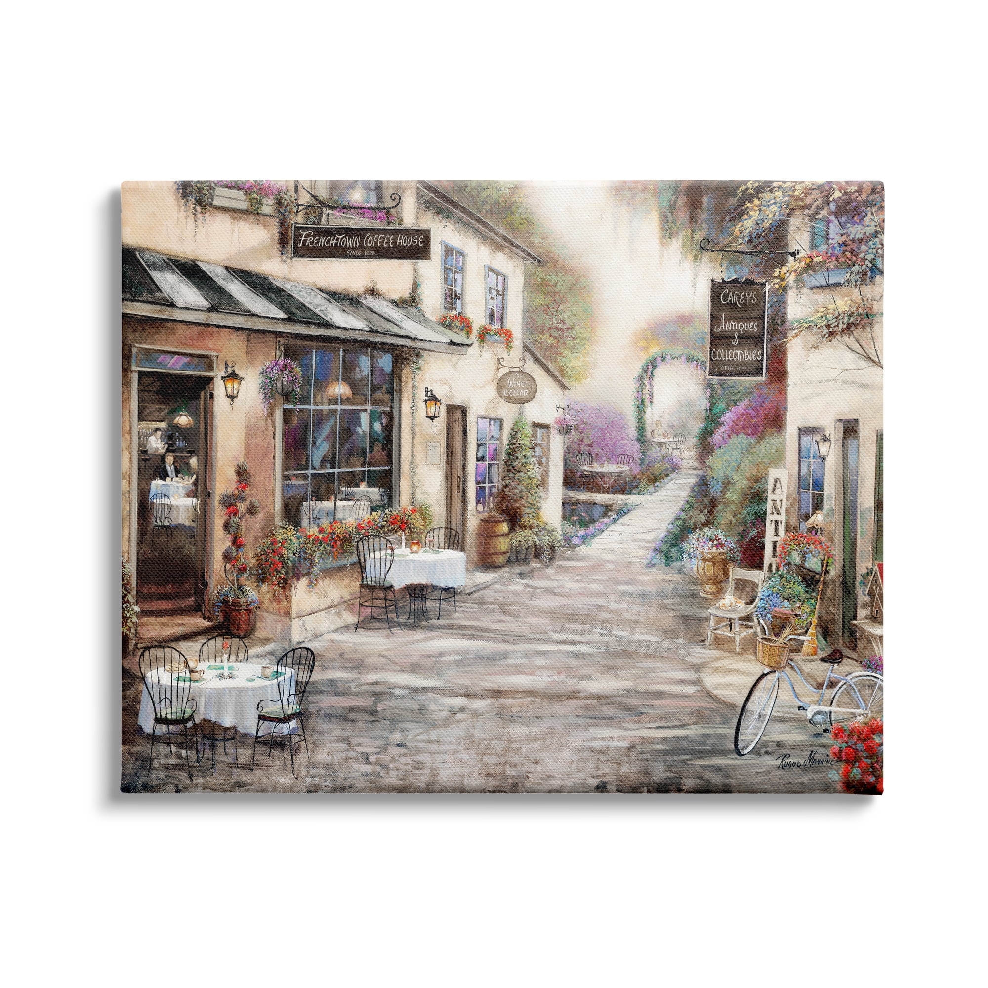 Stupell Indtries Traditional Village City Architecture Charming Bistro Scene,40 x 30,Design by Ruane Manning