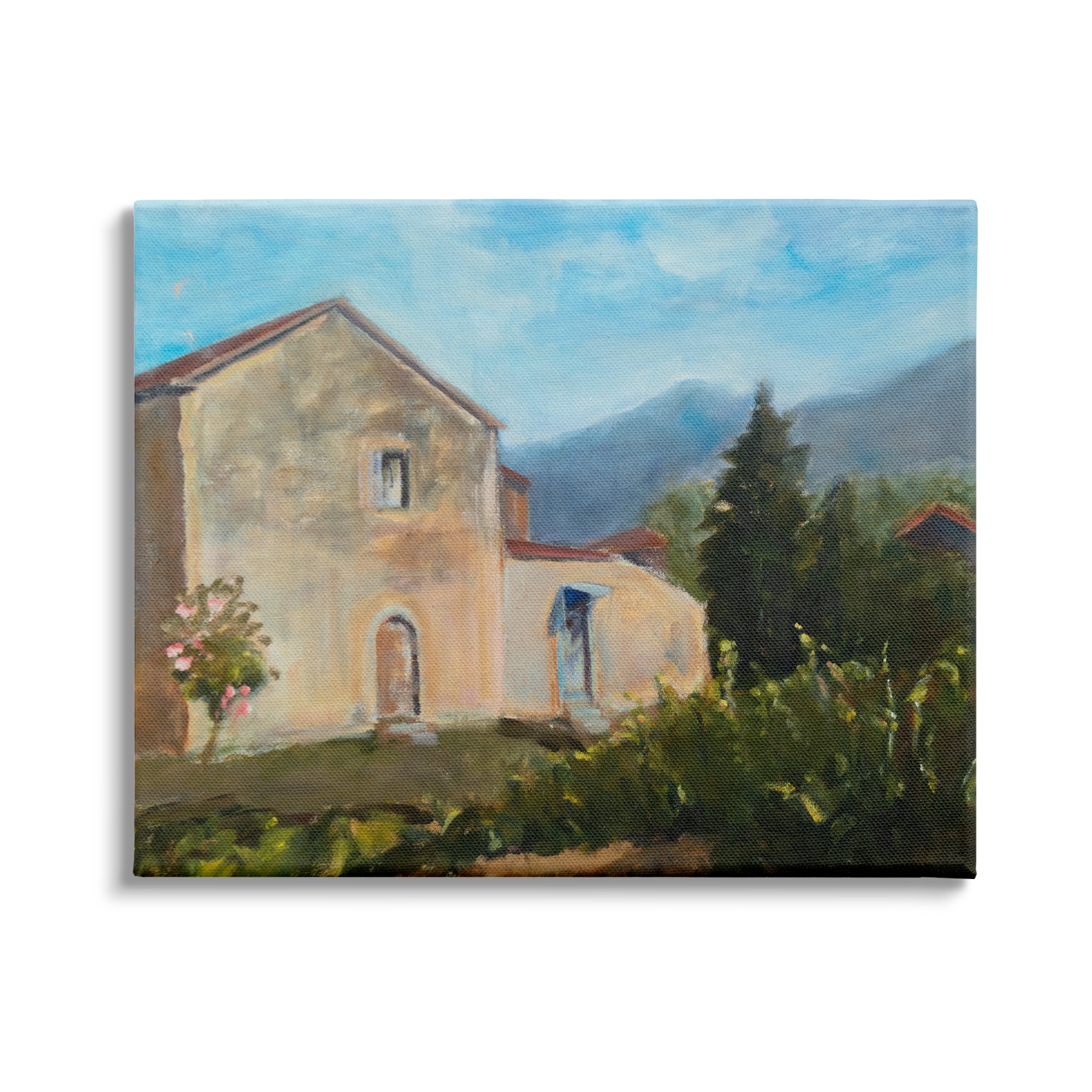 Stupell Indtries Traditional Vineyard Villa Landscape Tall Trees Mountain Range,40 x 30,Design by Snne Marie