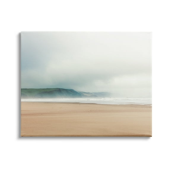 Stupell Indtries Tranquil Beach and Grassy Cliffside Misty Sky Landscape,30 x 24,Design by Ian Winstanley