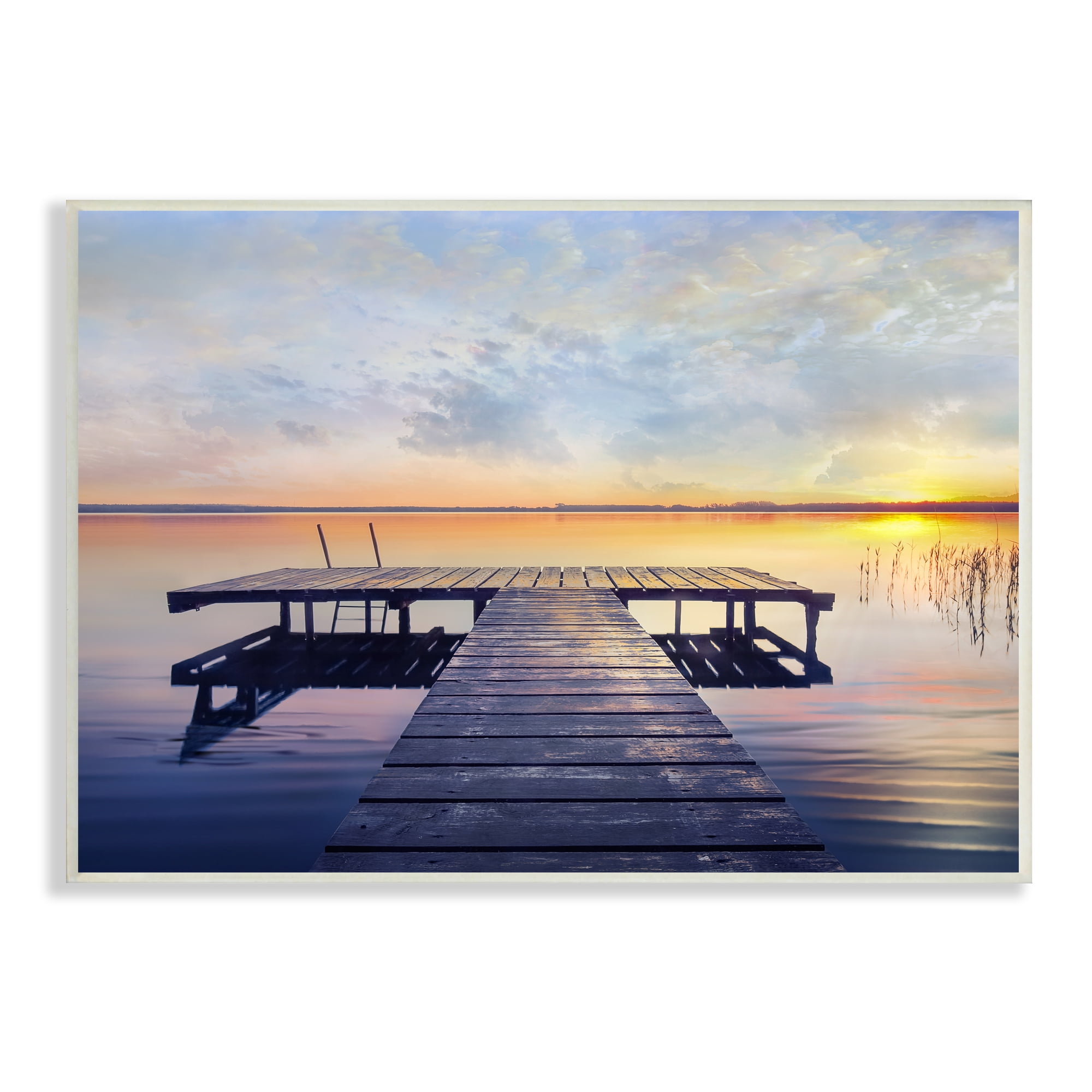 Stupell Indtries Tranquil Lake Dock Sunset Nautical Summer Sanctuary,15 x 10,Design by ​Mike Calascibetta