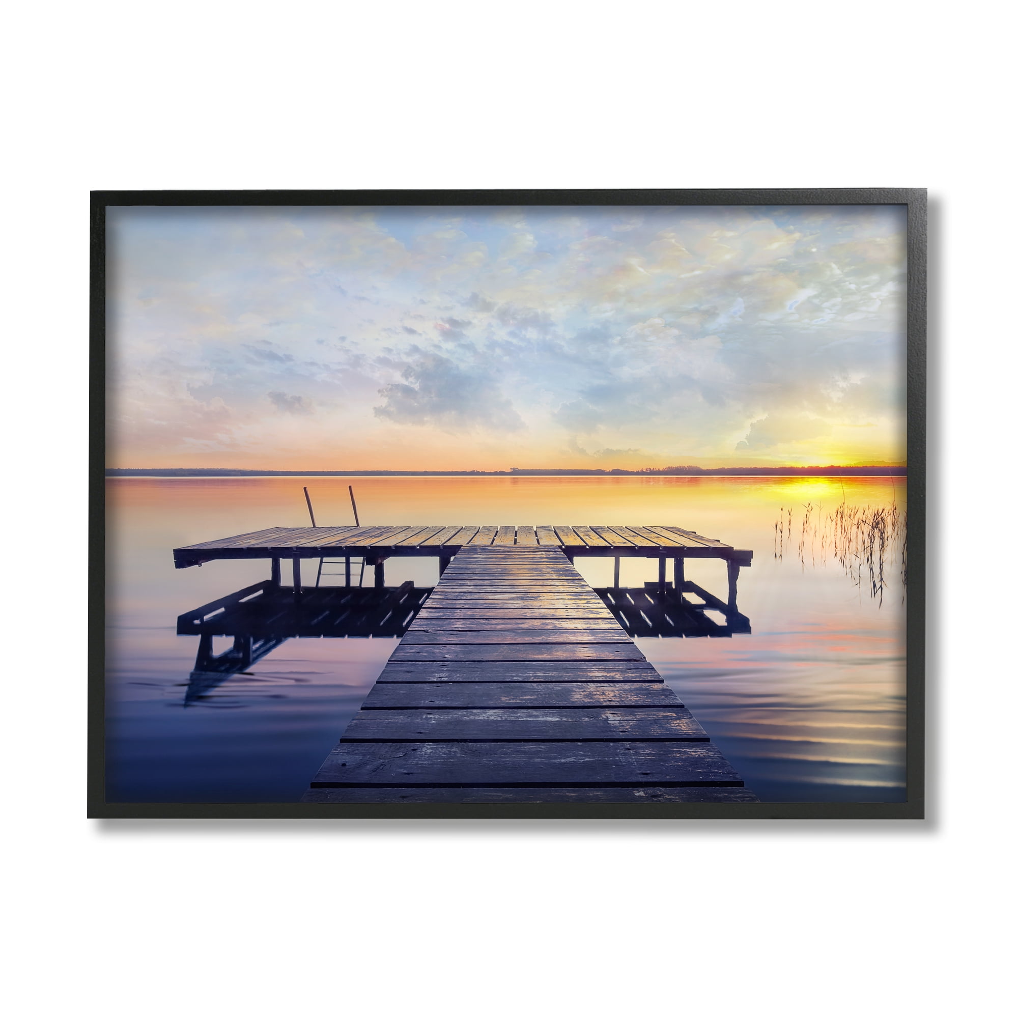 Stupell Indtries Tranquil Lake Dock Sunset Nautical Summer Sanctuary,20 x 16,Design by ​Mike Calascibetta