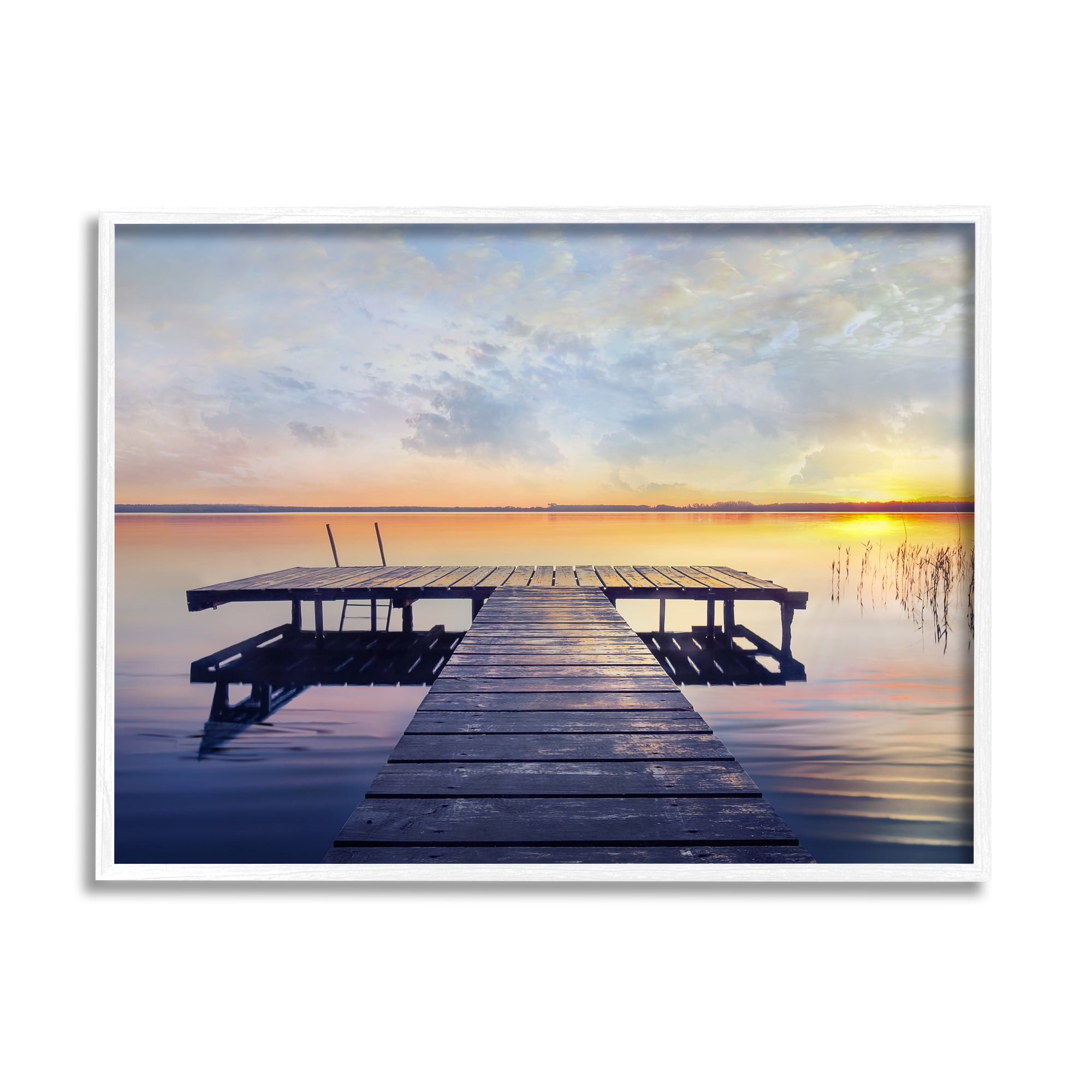 Stupell Indtries Tranquil Lake Dock Sunset Nautical Summer Sanctuary,30 x 24,Design by ​Mike Calascibetta