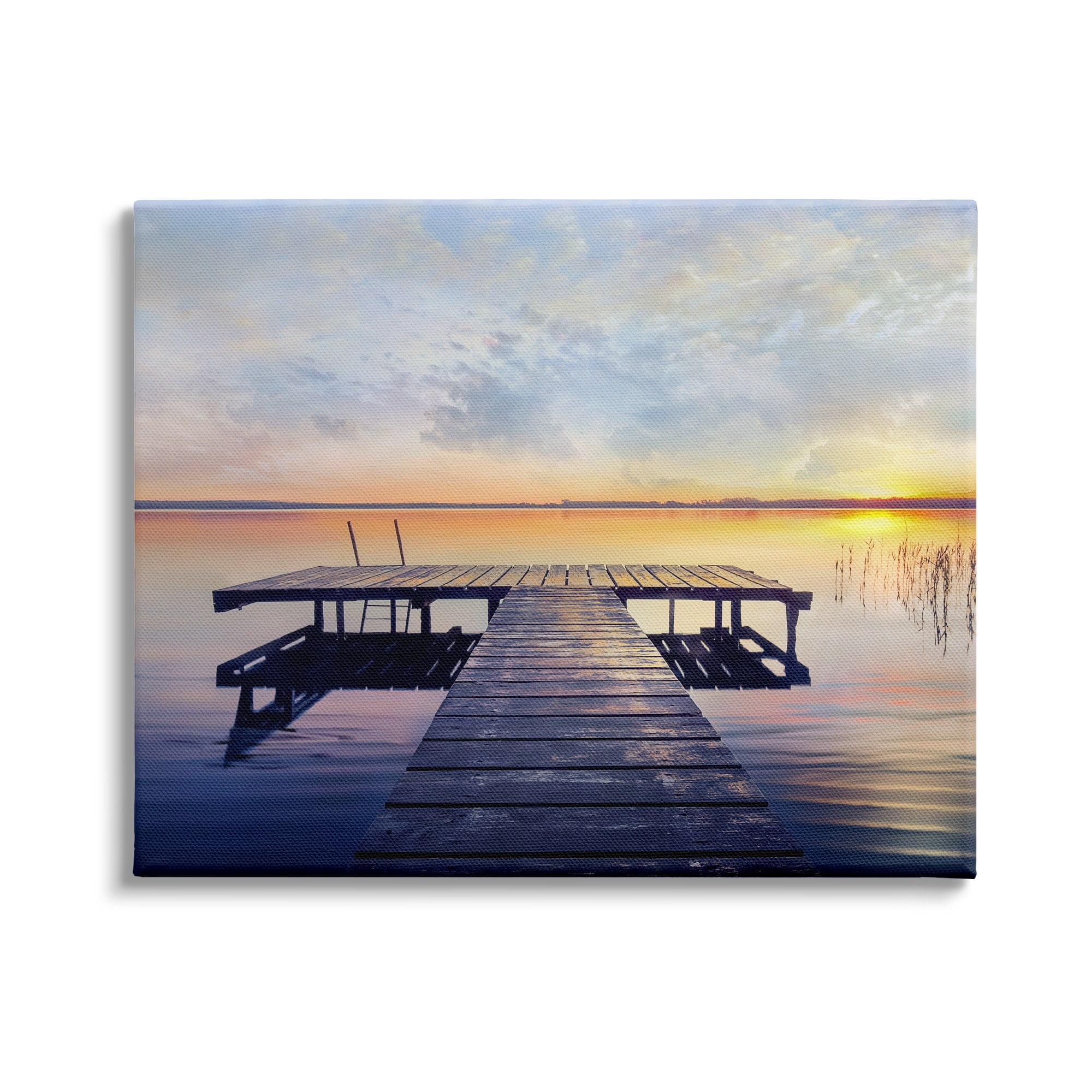 Stupell Indtries Tranquil Lake Dock Sunset Nautical Summer Sanctuary,48 x 36,Design by ​Mike Calascibetta