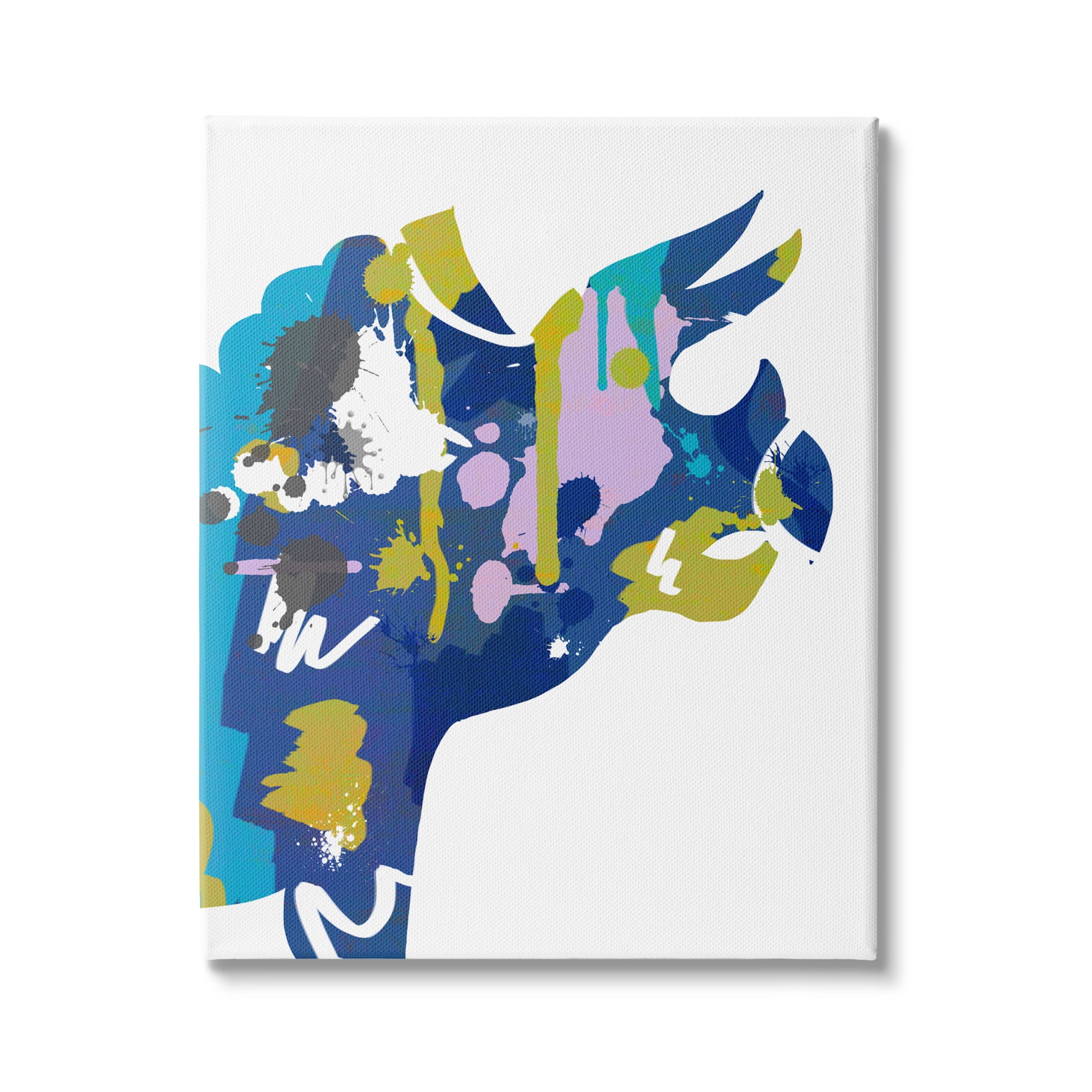 Stupell Indtries Triceratops Dinosaur Silhouette Abstract Graffiti Paint Pattern,16 x 20,Design by Anna Quach