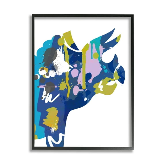 Stupell Indtries Triceratops Dinosaur Silhouette Abstract Graffiti Paint Pattern,24 x 30,Design by Anna Quach