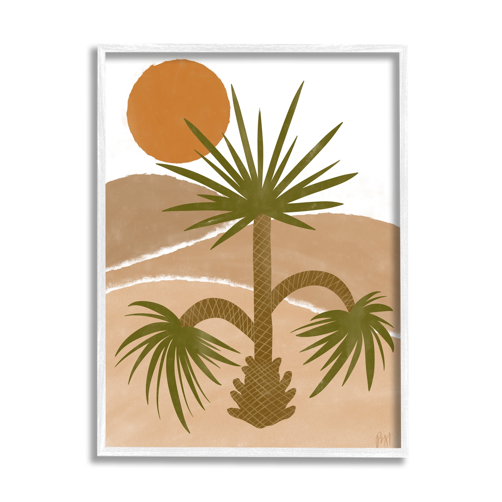 Stupell Indtries Tropical Desert Palm Warm Bold Sunny Canyon,11 x 14,Design by Birch&Ink