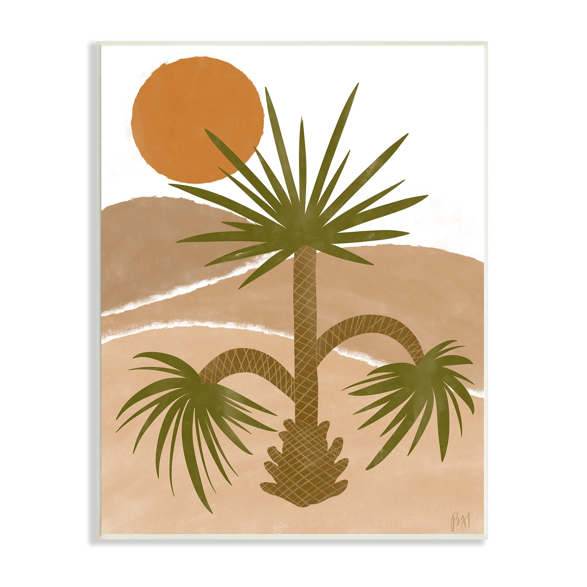 Stupell Indtries Tropical Desert Palm Warm Bold Sunny Canyon,13 x 19,Design by Birch&Ink