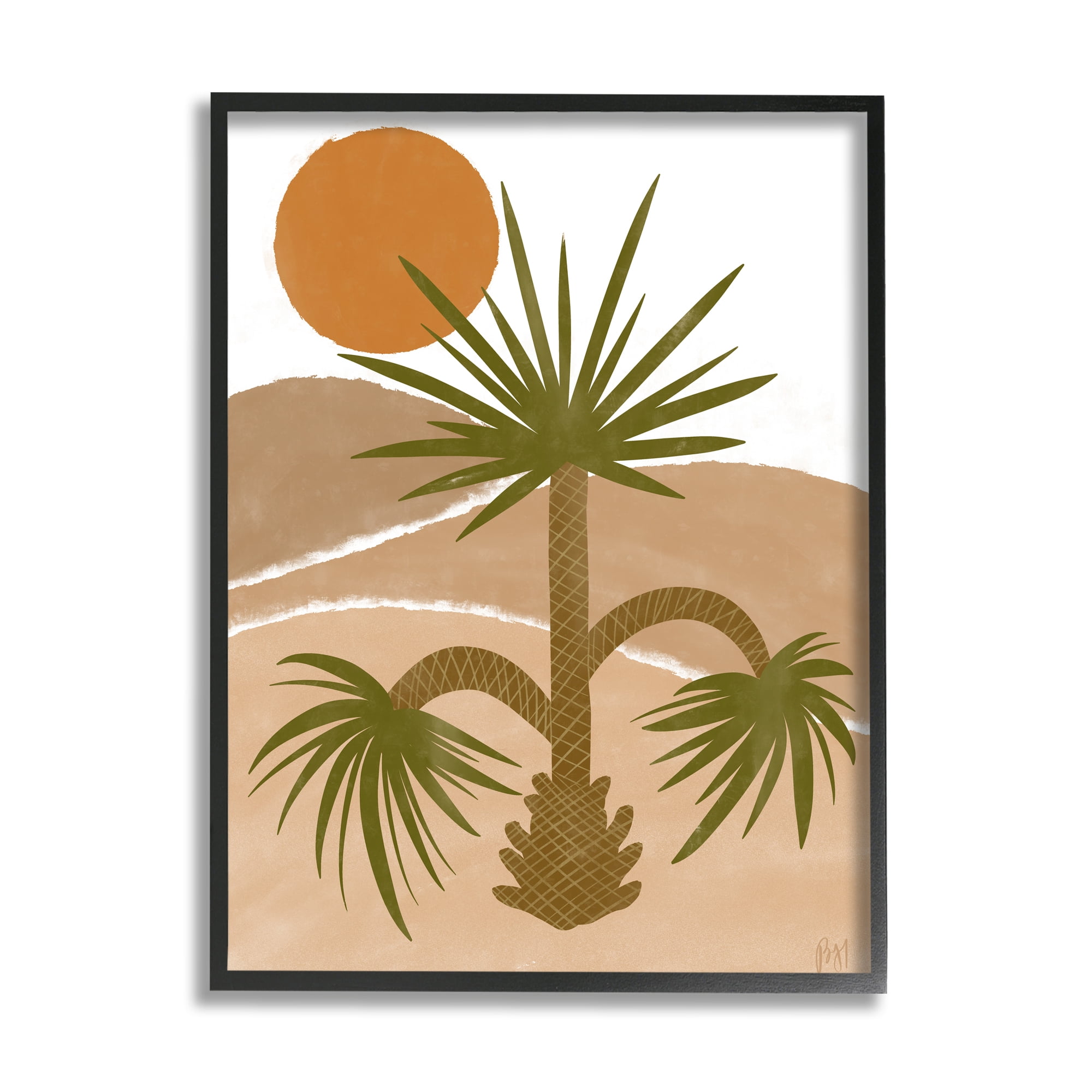 Stupell Indtries Tropical Desert Palm Warm Bold Sunny Canyon,16 x 20,Design by Birch&Ink