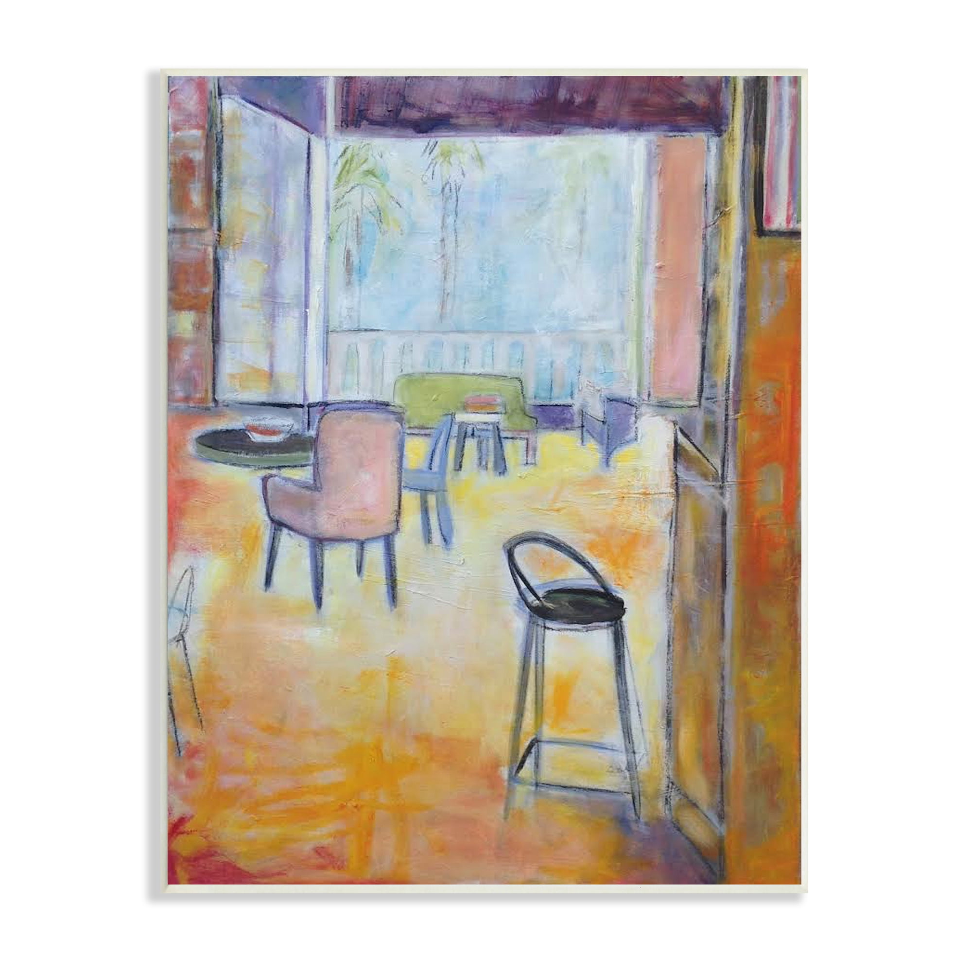 Stupell Indtries Tropical Lounge Open Room Furnished Interior Contemporary Painting,13 x 19,Design by Snne Marie