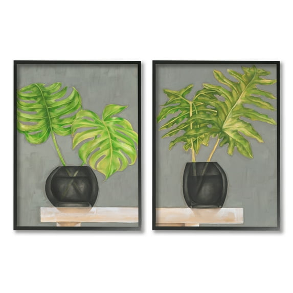 Stupell Indtries Tropical Plant Fronds Monstera Interior Still Life,24 x 30,Design by Jennifer Goldberger 
