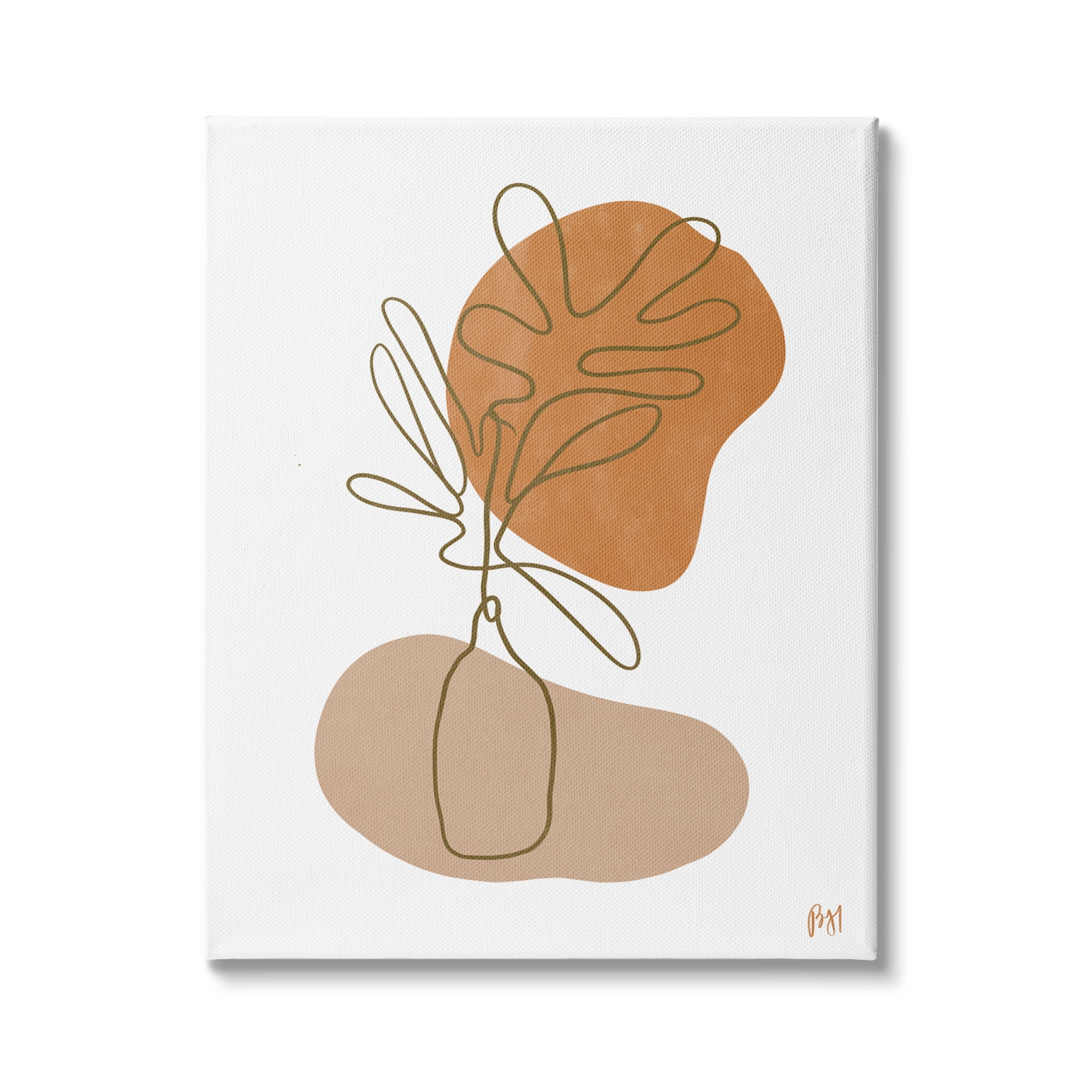 Stupell Indtries Tropical Plant Line Drawing Abstract Groovy Boho Shapes,16 x 20,Design by Birch&Ink