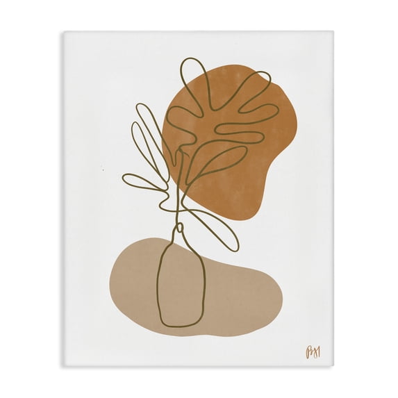 Stupell Industries Bohemian Tropical Plant Line Drawing Abstract Groovy Boho Shapes Canvas Art, 30 x 40, by Birch&Ink