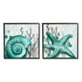 thumbnail image 1 of Stupell Indtries Turquoise Pop Sea Floor Diamond Pattern Grey Coral,24 x 24,Design by Jackie Quigley, 1 of 5