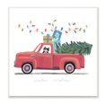 thumbnail image 1 of Stupell Industries Cat Christmas Red Truck Winter Wishes Phrase Transportation Painting Unframed Art Print Wall Art, 12 x 12, 1 of 6