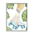 thumbnail image 1 of Stupell Indtries Vintage Disco Roller Skates Striped Socks Monstera Plants,16 x 20,Design by Ziwei Li, 1 of 7