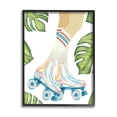 thumbnail image 1 of Stupell Indtries Vintage Disco Roller Skates Striped Socks Monstera Plants,24 x 30,Design by Ziwei Li, 1 of 7