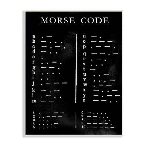 Stupell Indtries Vintage Morse Code Chart Alphabet and Numerals,13 x 19,Design by Vision Studio