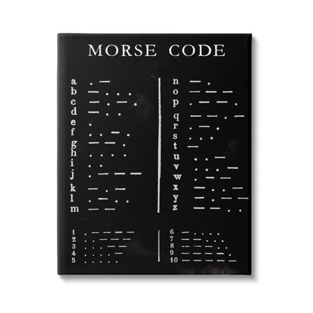 Stupell Indtries Vintage Morse Code Chart Alphabet and Numerals,16 x 20,Design by Vision Studio
