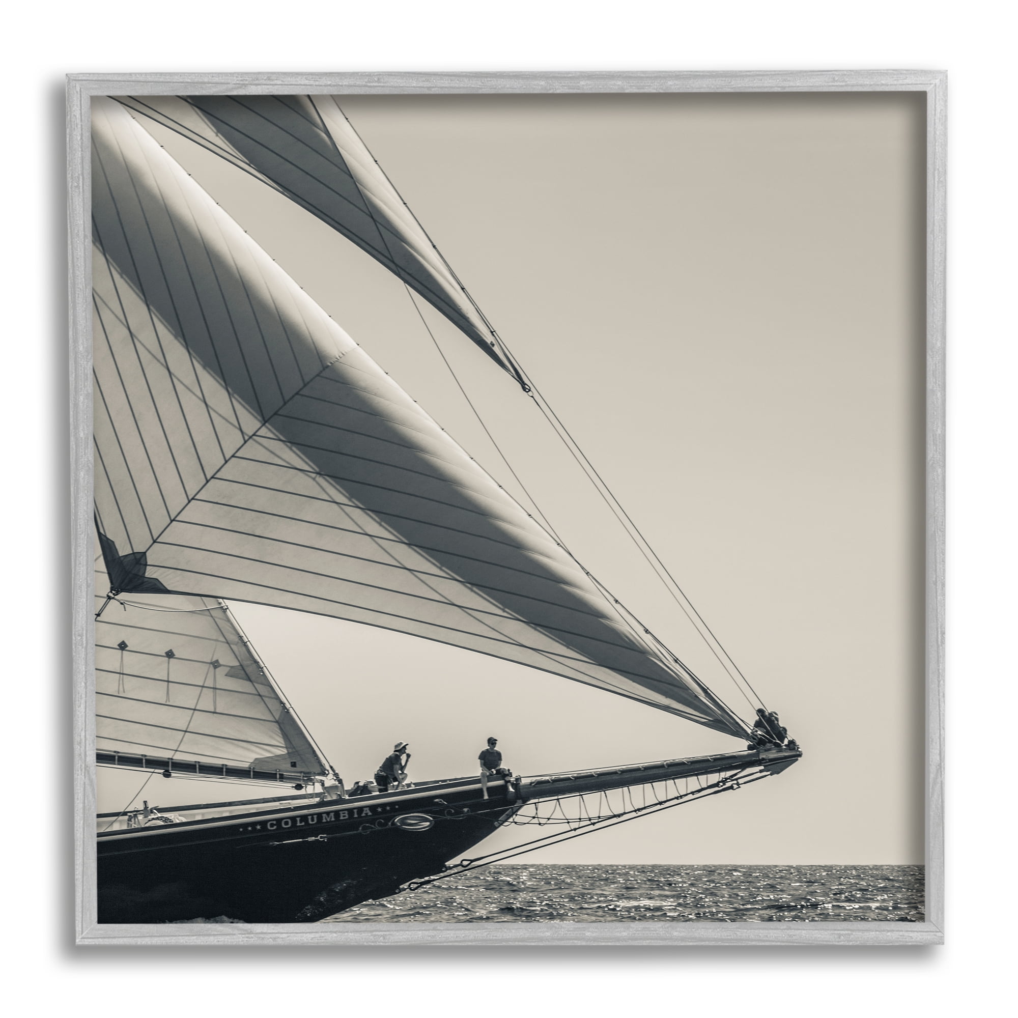 Stupell Indtries Vintage Ocean Ship Photography People Resting on Bow,17 x 17,Design by Danita Delimont