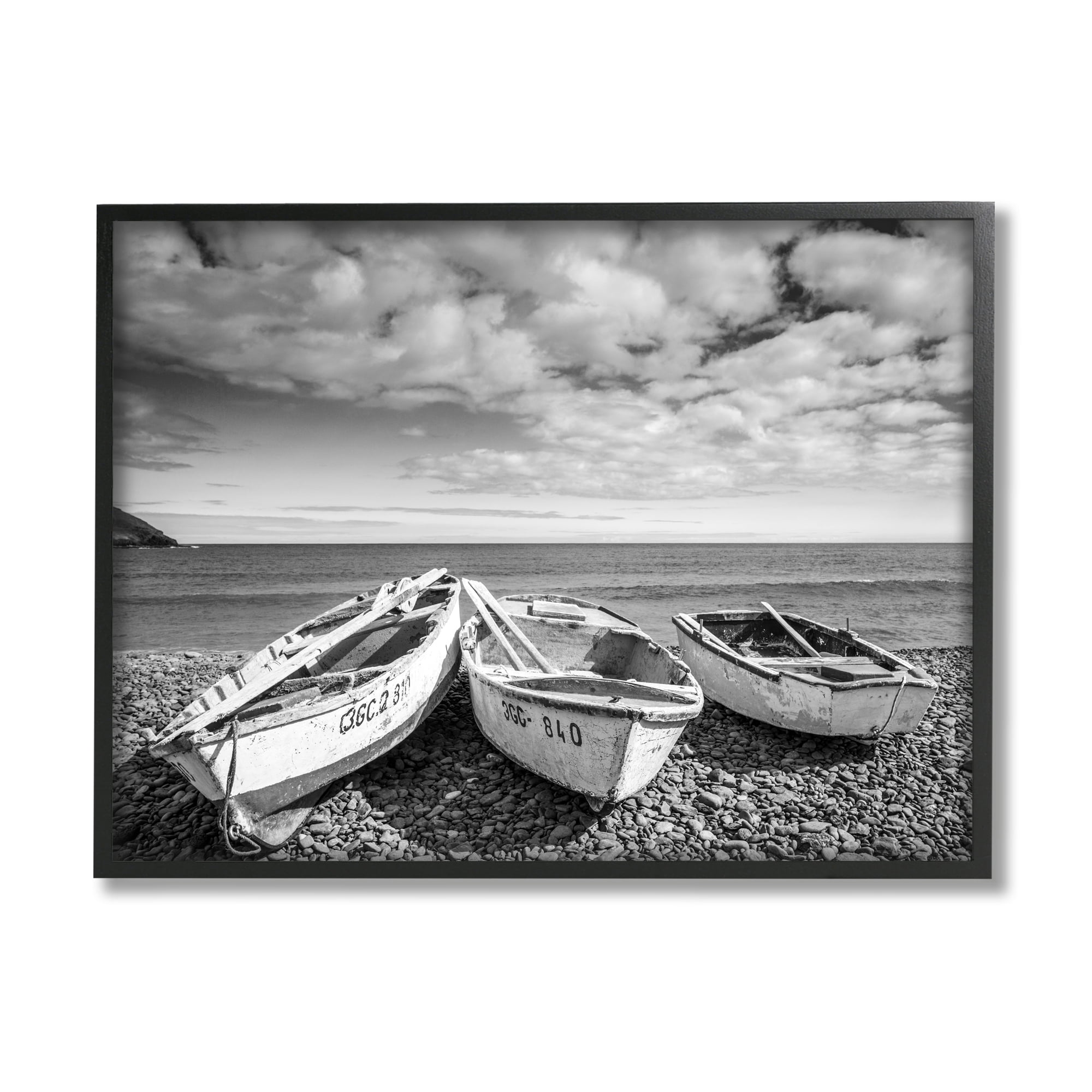 Stupell Indtries Vintage Rowboats on Rocky Beach Shore Nautical Photography,14 x 11,Design by Danita Delimont