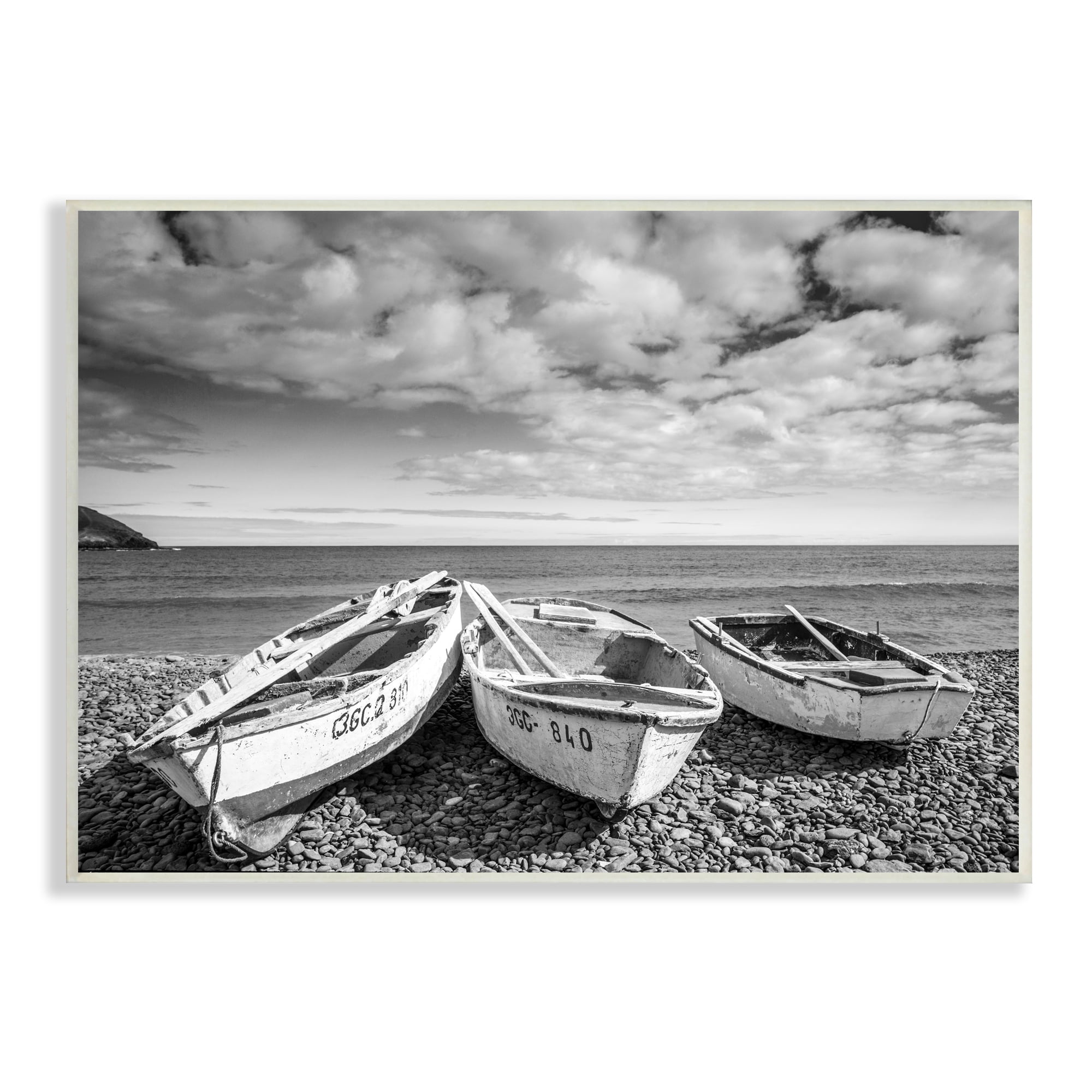 Stupell Indtries Vintage Rowboats on Rocky Beach Shore Nautical Photography,19 x 13,Design by Danita Delimont