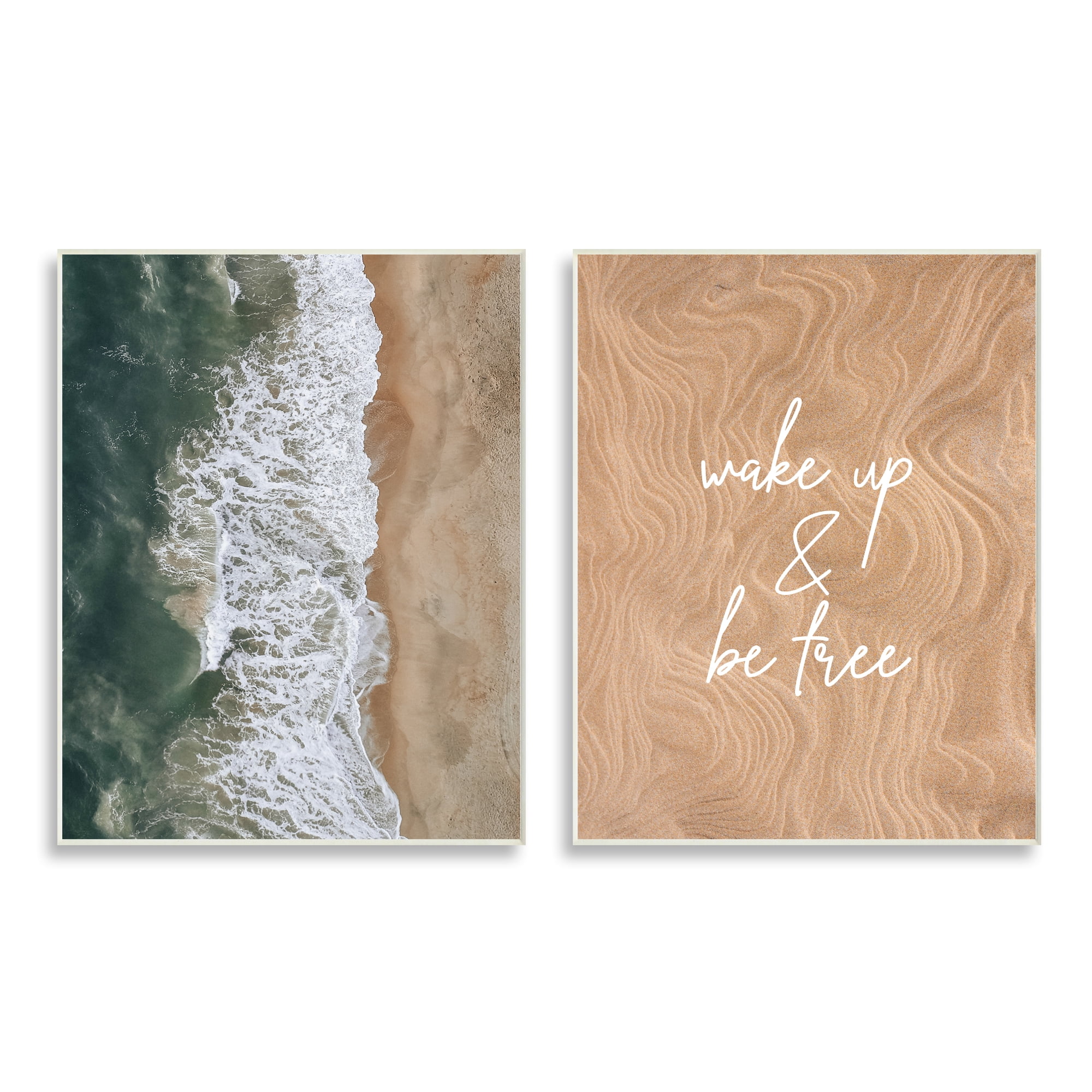Stupell Indtries Wake Up Be Free Phrase Incoming Beach Tide,10 x 15,Design by Birch&Ink