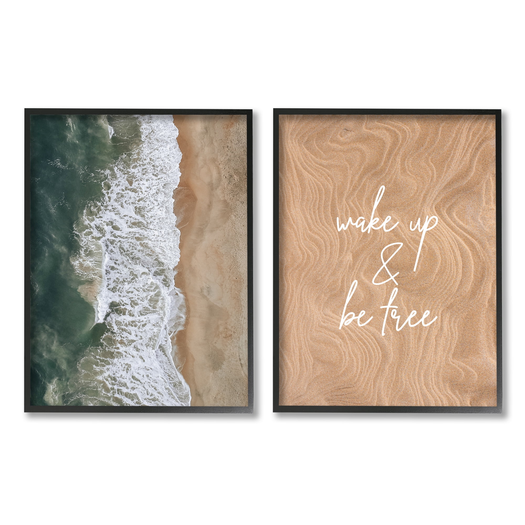 Stupell Indtries Wake Up Be Free Phrase Incoming Beach Tide,11 x 14,Design by Birch&Ink
