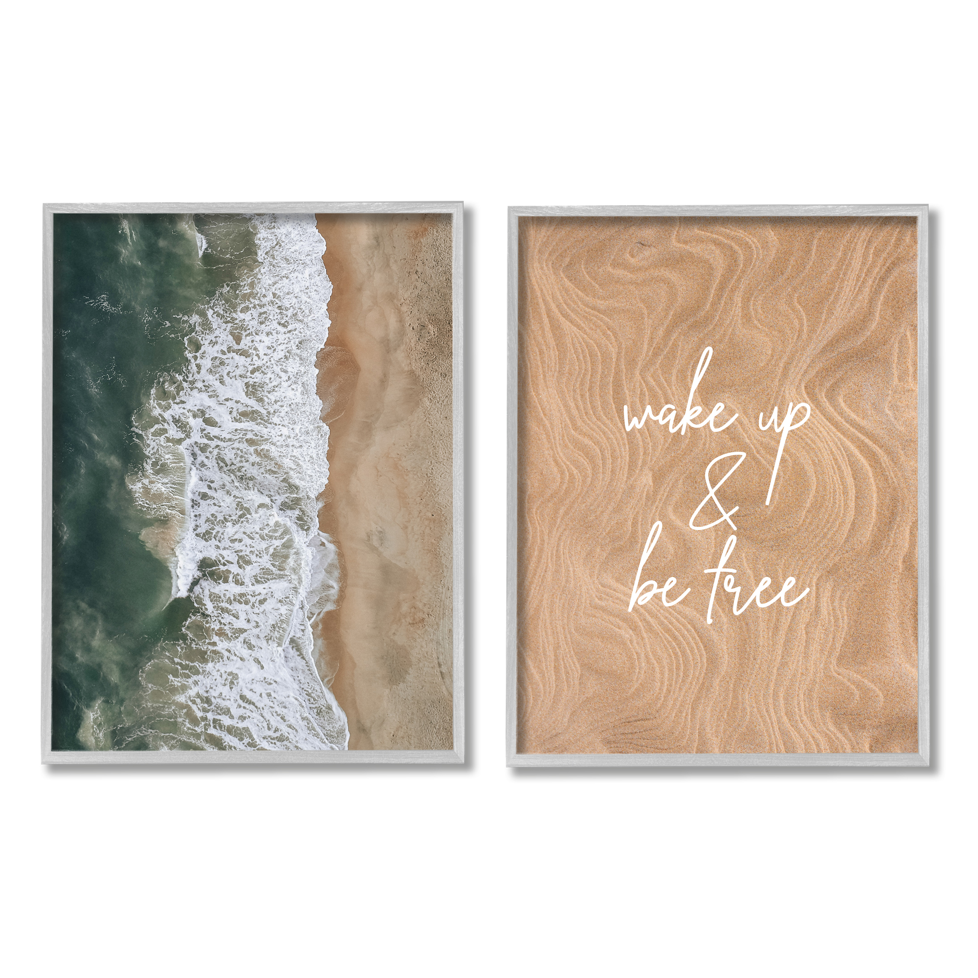 Stupell Indtries Wake Up Be Free Phrase Incoming Beach Tide,16 x 20,Design by Birch&Ink
