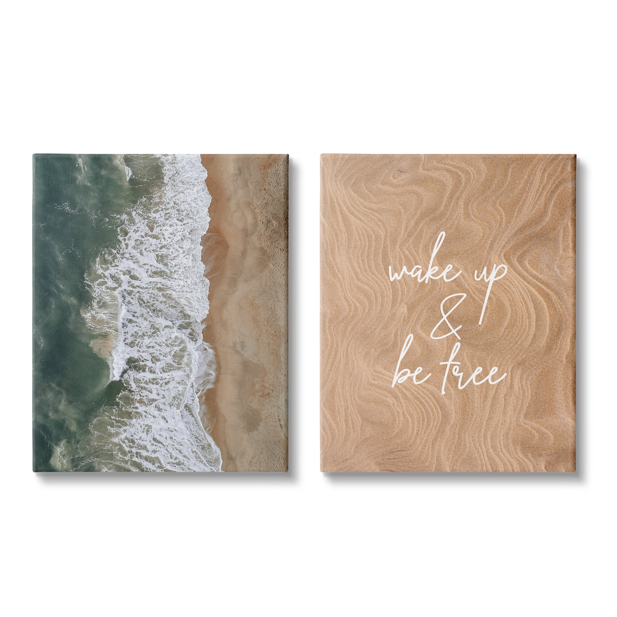 Stupell Indtries Wake Up Be Free Phrase Incoming Beach Tide,24 x 30,Design by Birch&Ink